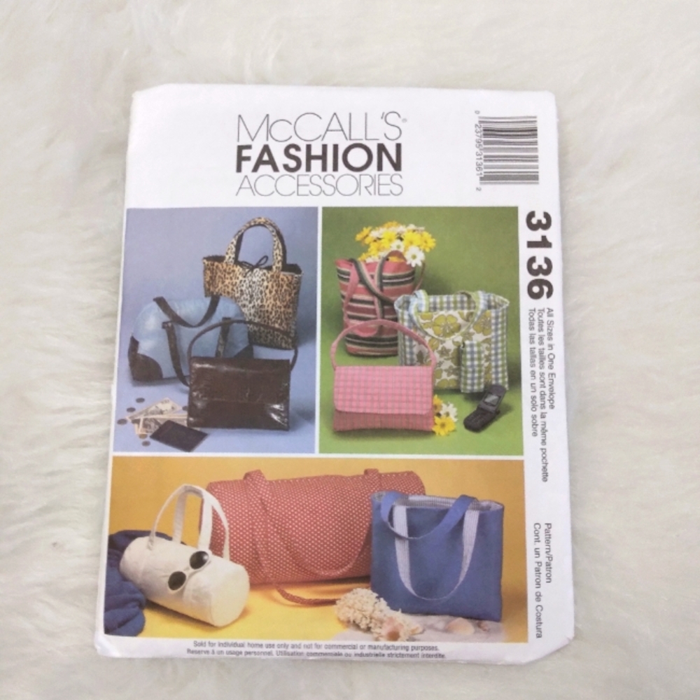 McCall's Fashion Accessories 3136 Bags in 7 styles